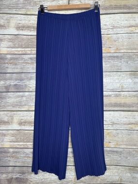 Babette XS Women's Pleated Wide-Leg Pants - Royal Purple